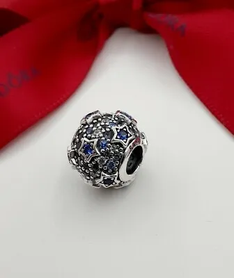 Genuine Pandora Elevated Stars Blue And Clear Pave Charm #798467CO1 Rrp$119 • $55