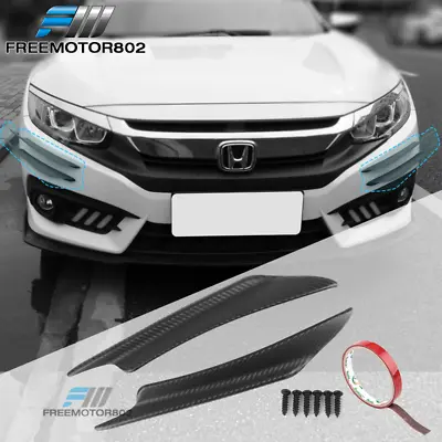 Universal Front Bumper Canards Splitter 2Pc V1 A Style 40CM Carbon Fiber Texture • $9.99