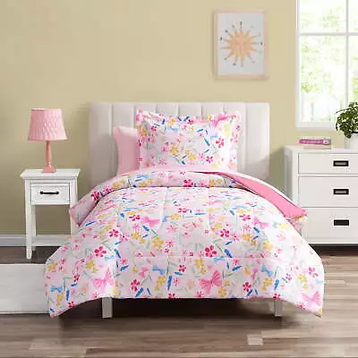 5 Piece Pink Wildflower Polyester Bedding Set For Girls Twin • $28.46