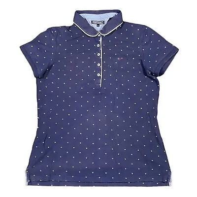 £7.31 • Buy Tommy Hilfiger Navy Blue Polo T Shirt XL UK 14 16 Top Tee Logo Stars Print
