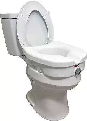 Carex E-Z Lock Raised Toilet Seat - 5 Inch Height Riser For Elderly And Handicap • $53.49