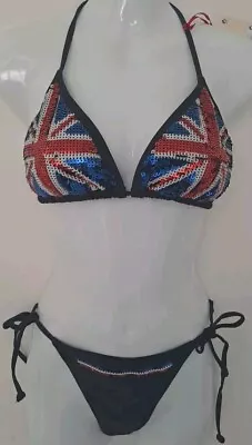 Next Union Jack Sequin Bikini Size 8/10 NWT • £6