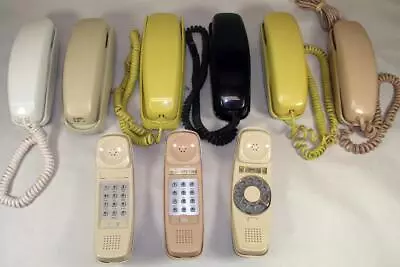 6 Vintage Western Electric Trimline Desk & Wall Telephones W Rotary & Push Dials • $24.95