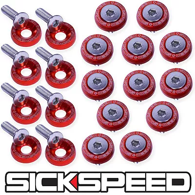 Red 20 Pc Billet Aluminum Fender/bumper Washer/bolt Engine Bay Dress Up P4 • $24.88