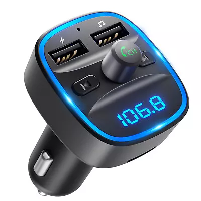 LENCENT Bluetooth FM Transmitter Dual USB Wireless Radio Adapter Car Kit • $22.99