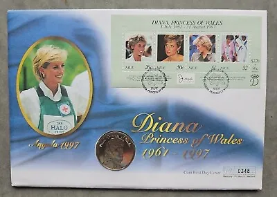 1997 Diana Princess Of Wales Commemorative Coin Cover By Mercury No. 0348 • £5