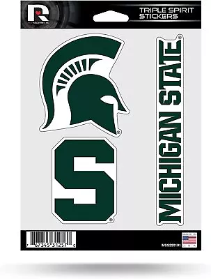 Michigan State Spartans Die Cut 3-Piece Triple Spirit Sticker Sheet • $8.95