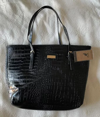 Kangol Tote Bag Handbag Black Faux Croc BNWT • £18