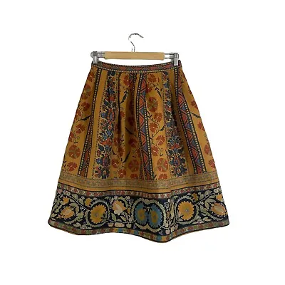 Boho Folk Art A-Line Skirt Knee Length Small Deesse Bohemian Ethnic Womens READ  • $12.99