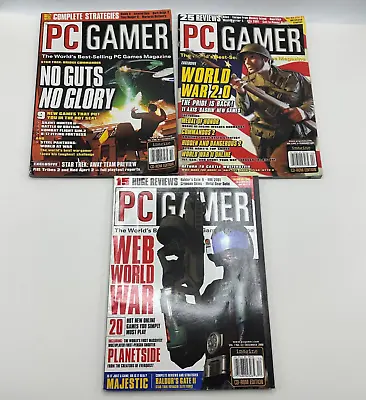 PC Gamer Magazine Lot Of 3 Oct Dec 2000 Feb 2001 • $24.99