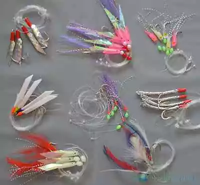 5 Packs Mackerel Feathers Bass Cod Lure Lures Sea Fishing Rigs Tackle Boat • £6