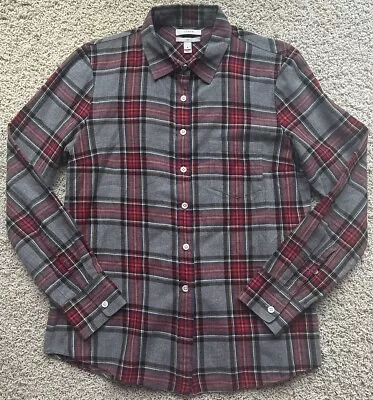 Women’s J Crew Red Check Flannel Boy Size 6 • $16