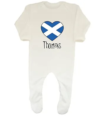 Personalised Football Scotland Flag Baby Grow Sleepsuit Boys Girls • £9.99