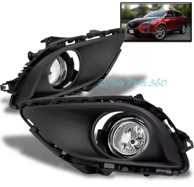 13 14 15 Mazda Cx-9 Cx9 Front Lower Bumper Chrome Clear Lens Fog Lights W/switch • $51.95