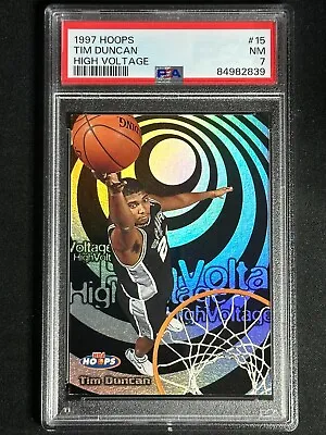 1997 Hoops High Voltage Rookie RC Tim Duncan #15 PSA Graded Card Spurs SP INSERT • $94.95