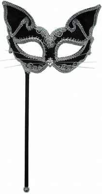 £13.99 • Buy Lady Fancy Dress Venetian Party Masquerade Ball Face Eye Mask On Stick Black UK