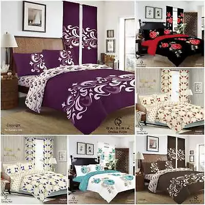 £14.99 • Buy Complete Duvet Set Quilt Cover Fitted Sheet Pillow Cases Or Matching Curtains