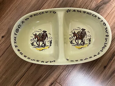 Vintage Vernon Kilns Frontier Days Winchester 73 Divided Serving Bowl • $125.95