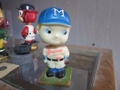 VTG 1960's Milwaukee Braves Mascot Bobblehead Boy Face Nodder WS Champs 1957 • $259.99