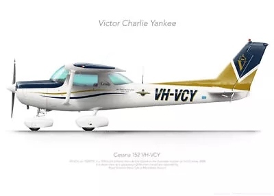 Cessna 152 VH-VCY 2016 RVAC- A3+ Profile Print • $42