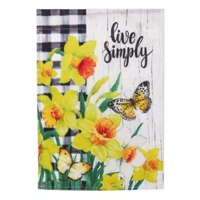 12.5 X 18 Spring Daffodils Inspirational Check Garden Strie Flag • $14