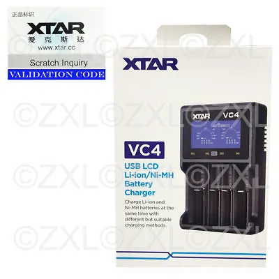 Xtar VC4 USB Battery Charger LCD Display Li-ion Ni-MH 14500 18650 32650 AA AAA • $17.72