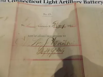 252 Civil War Mobile Ala. Supply Invoice Second Conn Artillery 1865 @ GETTYSBURG • $105