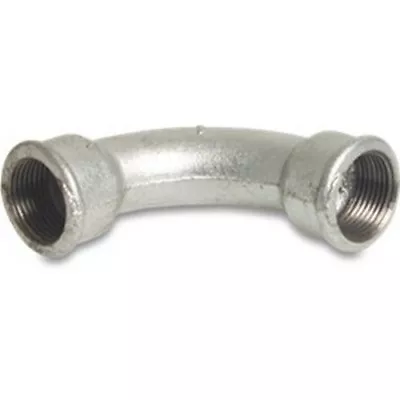 Galvanised Malleable Iron Pipe Fitting 90 Degree Long Bend Female X Female • £5.30