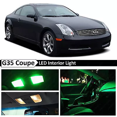 9x Green LED Lights Interior Package Fit 2003-2007 Infiniti G35 Coupe • $11.89