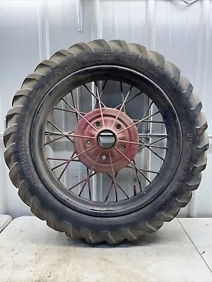 1928 1929 Ford Model A 21  Wire Spoke Wheel Rim W/Tire Vintage 5 On 5 1/2  • $125