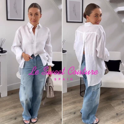 $55.90 • Buy Zara Woman Nwt Ss23 White Buttoned Linen Shirt All Sizes 4432/015
