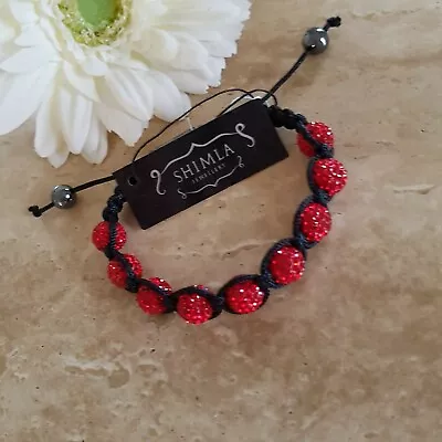 £10.50 • Buy Shimla Bracelet Red Crystal And Black Cord NEW