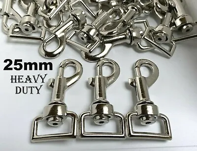 25mm Trigger Swivel Heavy Duty Metal Clips For Webbing Dog Lead Rug Snap Hook  • £5.99