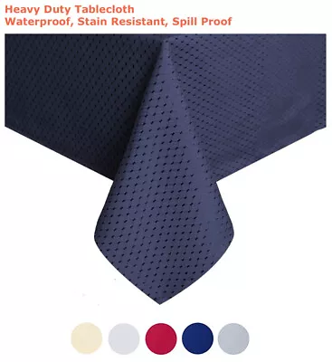 Tektrum 60 X84  Rectangular Waffle Tablecloth-Waterproof/Stain Resistant (Blue) • $22.95