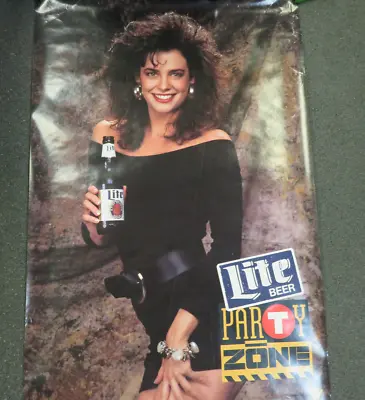 Miller Lite Beer Bottle Party Zone Girl Model Black Dress Poster 20 X 30--Rolled • $19.99