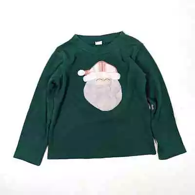 Monag Shirt Children's Size 2T Green Long Sleeve Santa Applique Christmas • $14