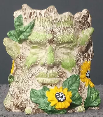 Stone Green Man Tealight Candle Holder Gift Idea Decorative Outdoor Garden • £9.99