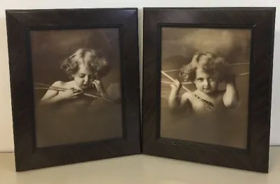 Cupid Awake / Asleep Framed Photos By M.B. Parkinson 12x9 Pictures 20’s-30’s • $99.99