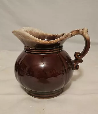 VINTAGE McCOY #7528 PITCHER BROWN DRIP GLAZE POTTERY • $14.99