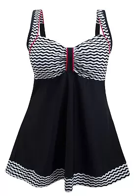Danify DANIFY Vintage Sailor Pin Up Swimsuit Retro One Piece Skirtini Cover Up • $47.99