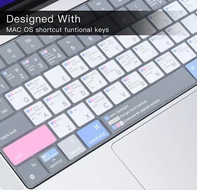 Skin With Mac OS Shortcut For 2023 2022 2021 MacBook Pro 14 Inch Keyboard Cover • $30.63