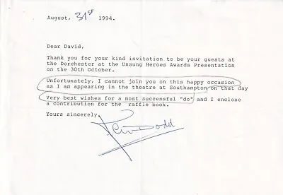 Ken Dodd - British Comedian & Actor  Signed 1 Page Letter • £8