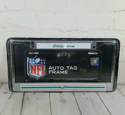 MIAMI DOLPHINS NFL Officially Licensed Chrome Auto License Plate Tag Frame  • $18.99