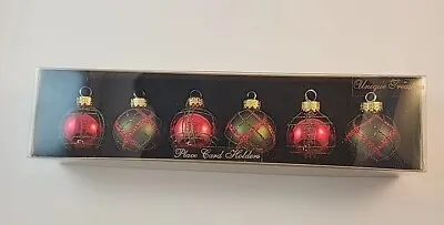 Unique Treasures Vintage Glass Ball Christmas Ornament Place Card Holders Lot 6 • $17