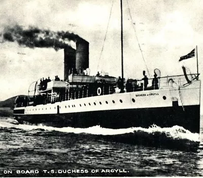 Vintage Postcard On Board TS Duchess Of Argyll Maritime Nautical Memorabilia #69 • £5.98