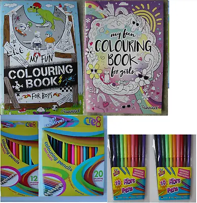Kids Colouring Books Adult Quality White Paper 48 Pages 2 Designs A4 • £1.70