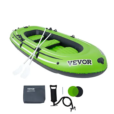 VEVOR Boat Inflatable Sports 5 Person PVC Aluminum Oars And Hand Pump River Lake • $180.99