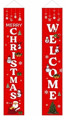 $12.99 • Buy Merry Christmas Welcome Banner Indoor Outdoor Christmas Decorations