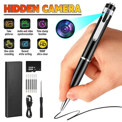 Mini Spy Hidden Pocket Pen Camera Audio Video Recorder DVR Security Cam 1080P HD • $14.98