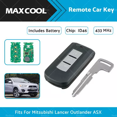 $34.99 • Buy Fits For Mitsubishi Lancer Outlander ASX Remote Smart Car Key ID46 3 Buttons